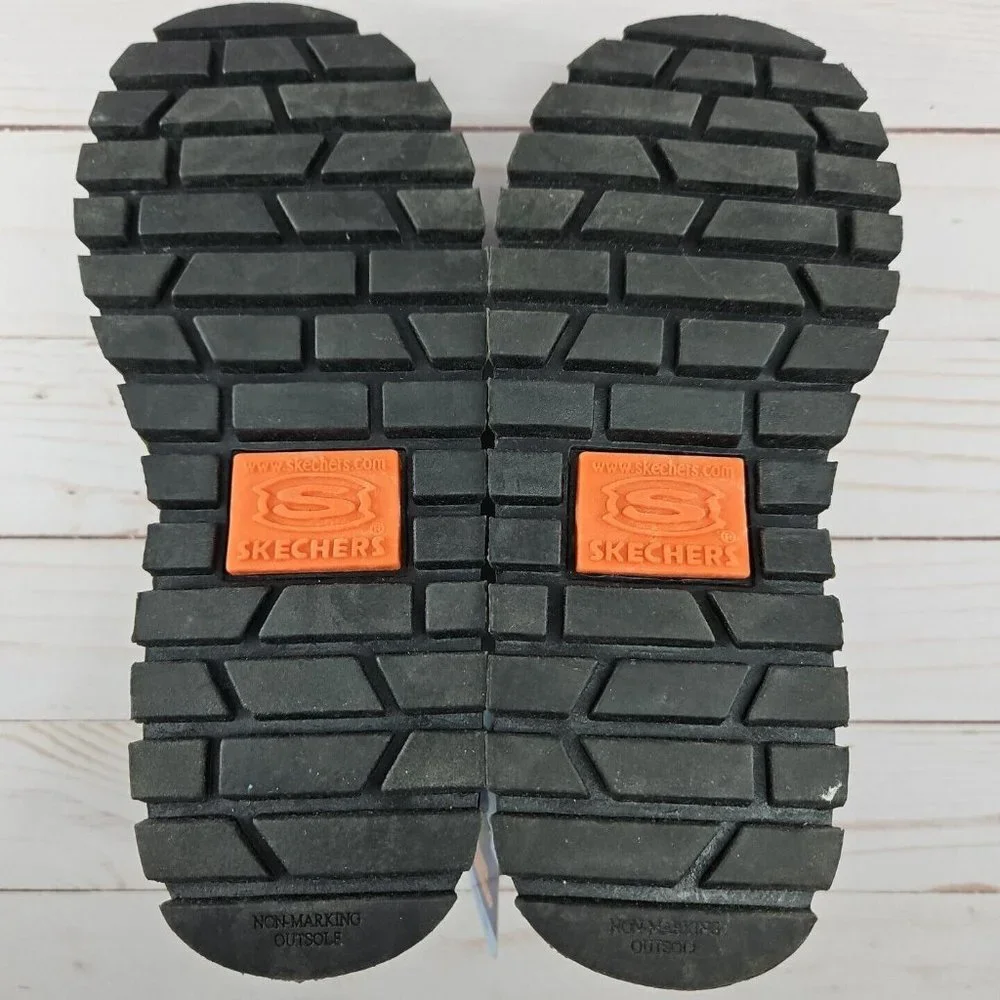 Skechers Youth Size 1 Black Chunky Leather‎ Sandals Platform Y2K 90s Grunge